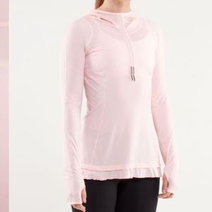 Lululemon athletica Ballet Light Pink Long Sleeve Top Ruffle drawstring Tunic